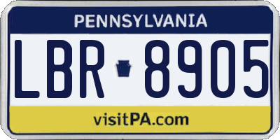 PA license plate LBR8905