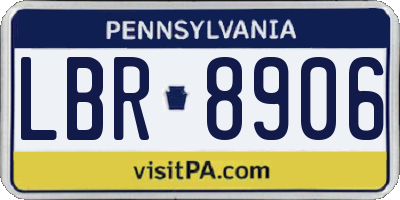 PA license plate LBR8906
