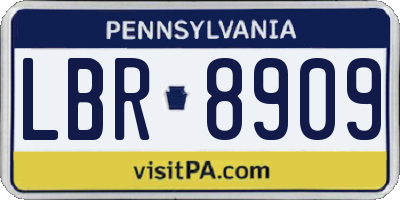 PA license plate LBR8909