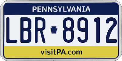 PA license plate LBR8912