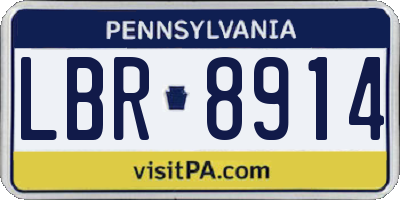 PA license plate LBR8914