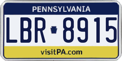 PA license plate LBR8915