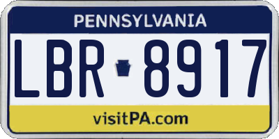 PA license plate LBR8917