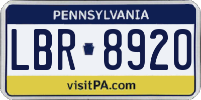 PA license plate LBR8920
