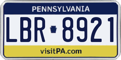 PA license plate LBR8921