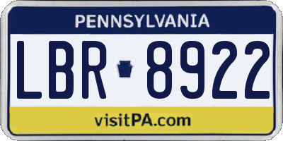 PA license plate LBR8922