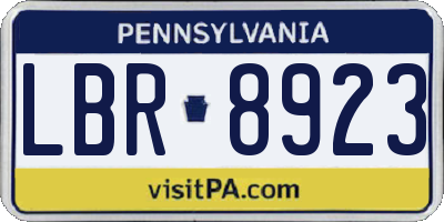 PA license plate LBR8923