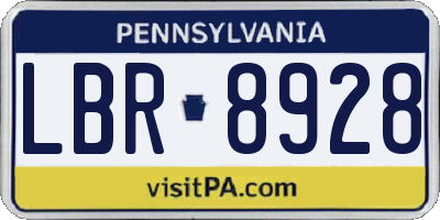PA license plate LBR8928