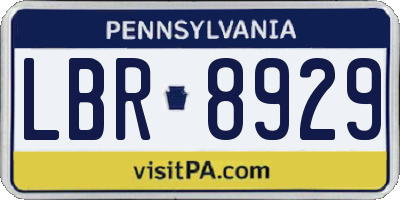 PA license plate LBR8929