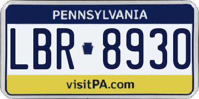 PA license plate LBR8930