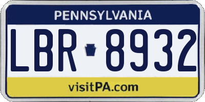 PA license plate LBR8932