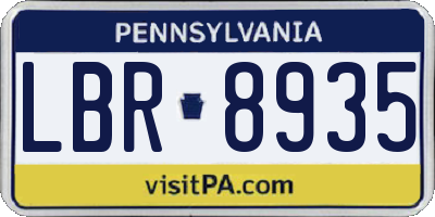 PA license plate LBR8935
