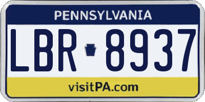 PA license plate LBR8937