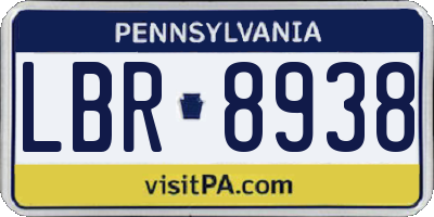 PA license plate LBR8938
