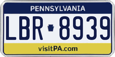 PA license plate LBR8939