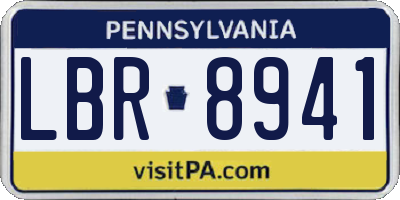 PA license plate LBR8941