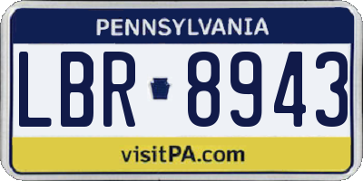 PA license plate LBR8943