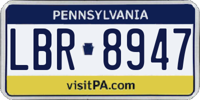 PA license plate LBR8947