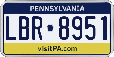 PA license plate LBR8951