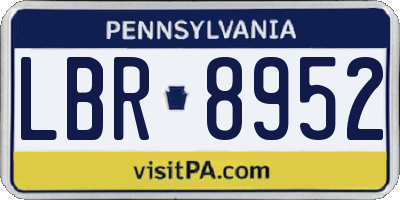 PA license plate LBR8952