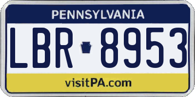 PA license plate LBR8953