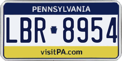 PA license plate LBR8954