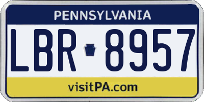 PA license plate LBR8957