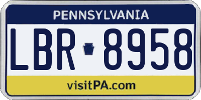 PA license plate LBR8958
