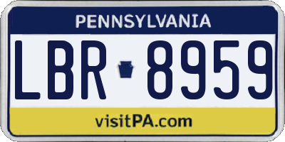 PA license plate LBR8959
