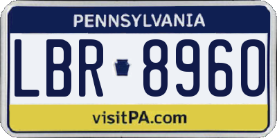 PA license plate LBR8960
