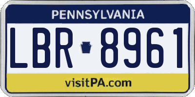 PA license plate LBR8961