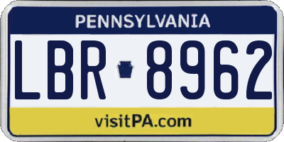 PA license plate LBR8962
