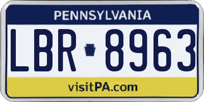 PA license plate LBR8963