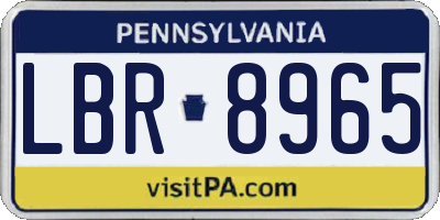 PA license plate LBR8965