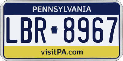 PA license plate LBR8967