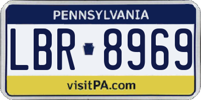 PA license plate LBR8969