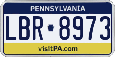 PA license plate LBR8973