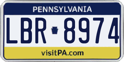 PA license plate LBR8974