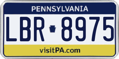 PA license plate LBR8975