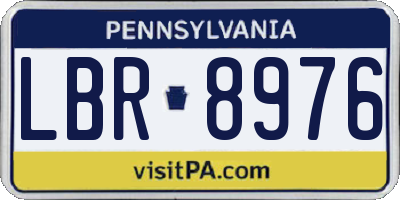 PA license plate LBR8976