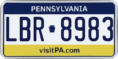 PA license plate LBR8983