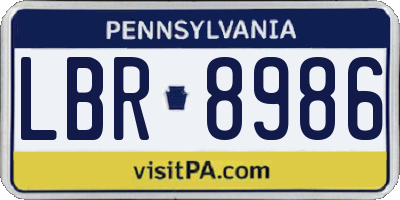PA license plate LBR8986