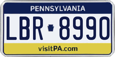 PA license plate LBR8990