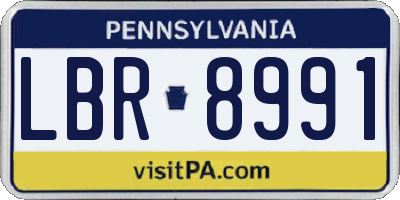 PA license plate LBR8991