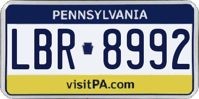PA license plate LBR8992