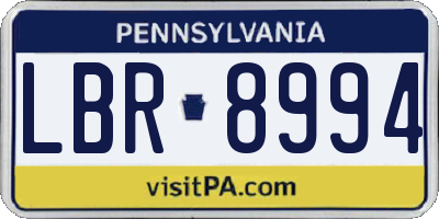 PA license plate LBR8994
