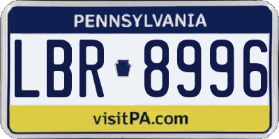 PA license plate LBR8996