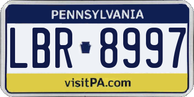 PA license plate LBR8997