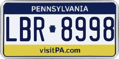 PA license plate LBR8998