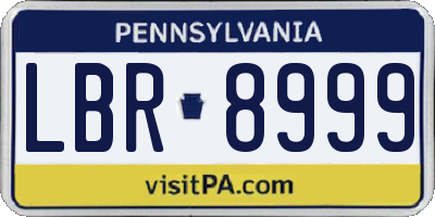 PA license plate LBR8999